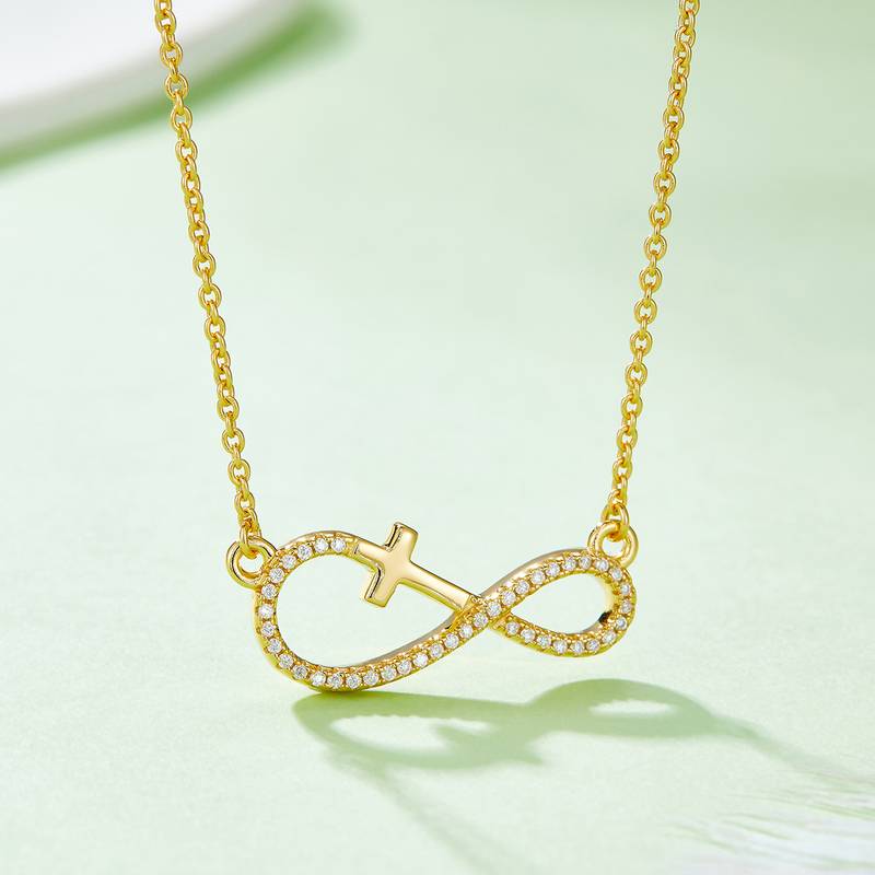 十字无限的爱吊坠S925银莫桑钻厘石D级0.17CT